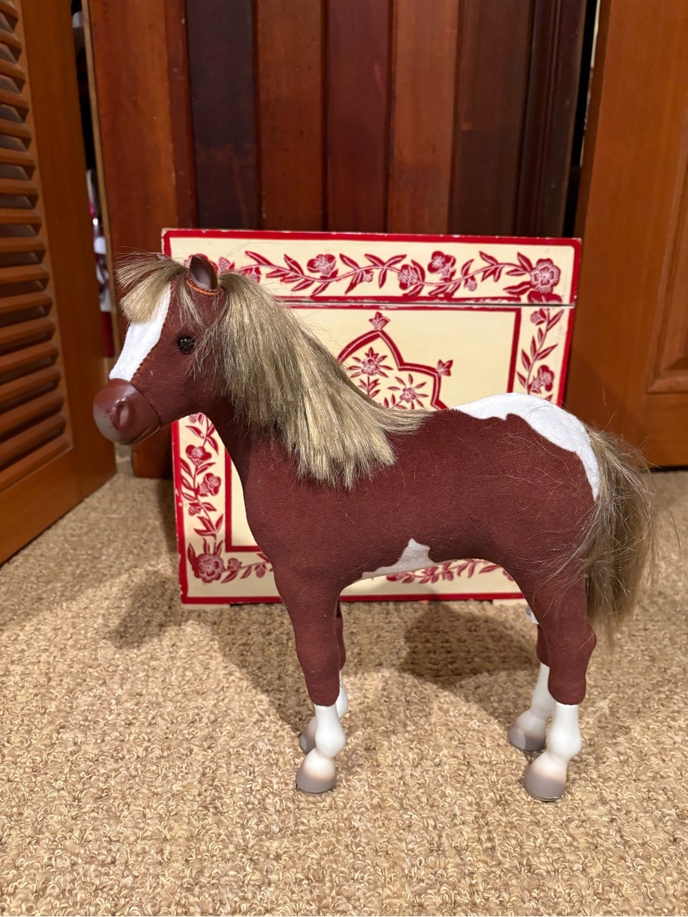 American Girl brand Paint Filly Brown and White Pony Doll Accessory